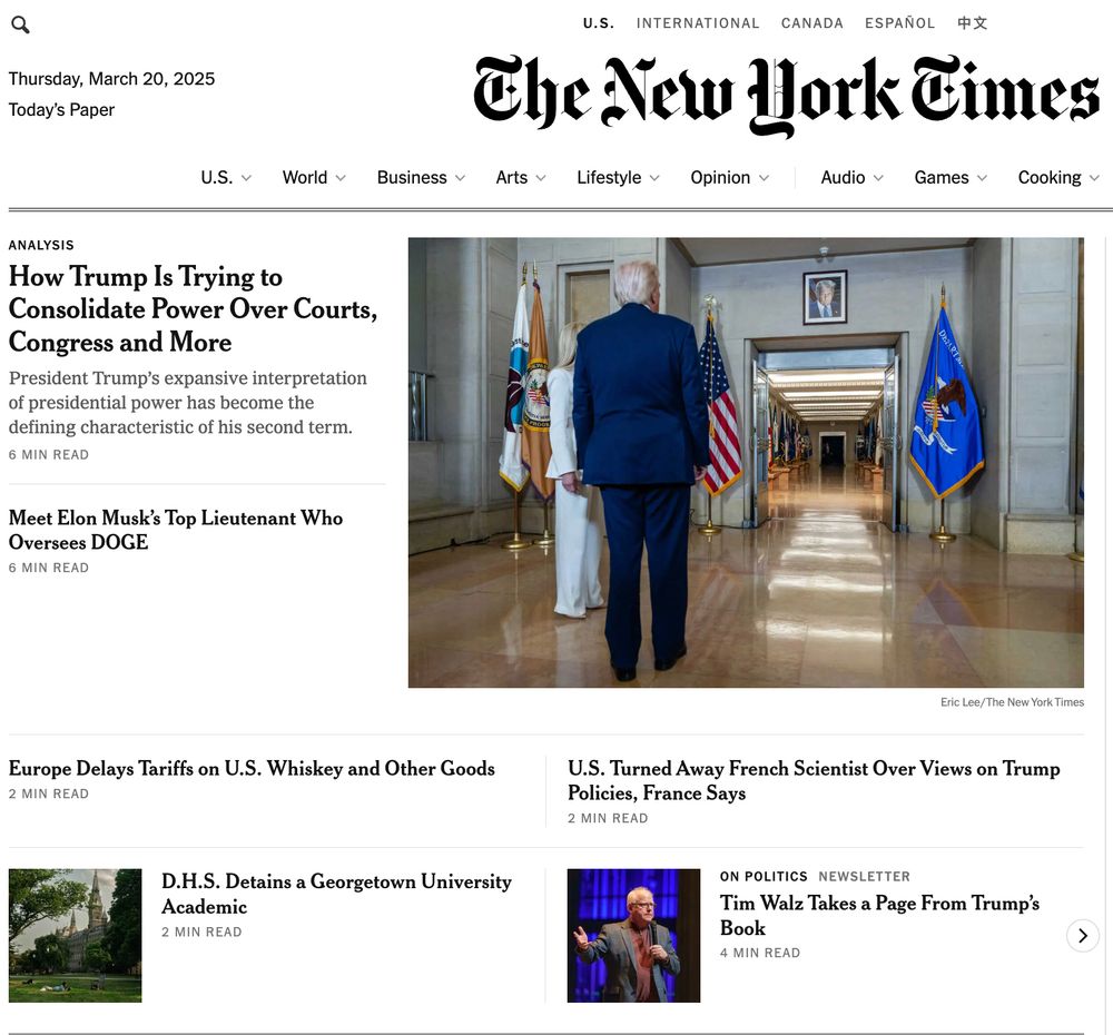 front page of the NY Times