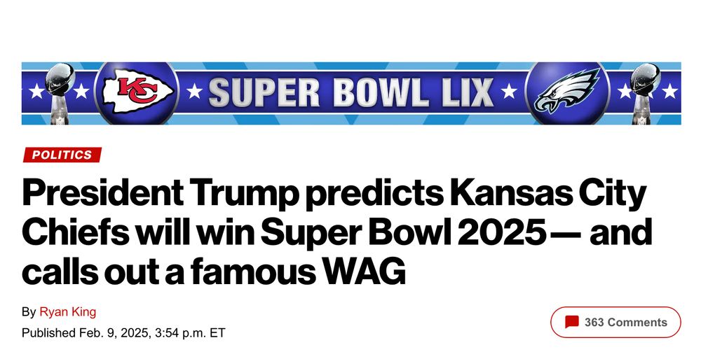 President Trump predicts Kansas City Chiefs will win Super Bowl 2025— and calls out a famous WAG