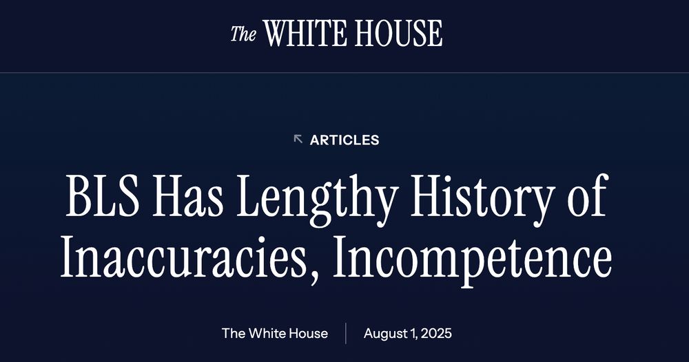 White House Press Release: BLS Has Lengthy History of Inaccuracies, Incompetence