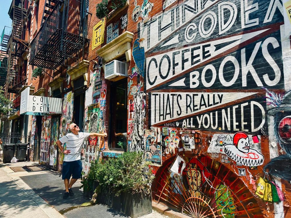Adam outside Codex Books in NYC 