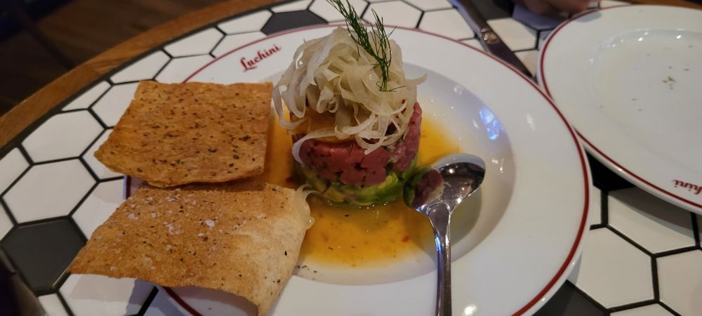 Plate of tuna tartar from Luchini at MGM Hotel.