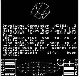 The Constrictor mission in the Compendium version of Acorn Electron Elite