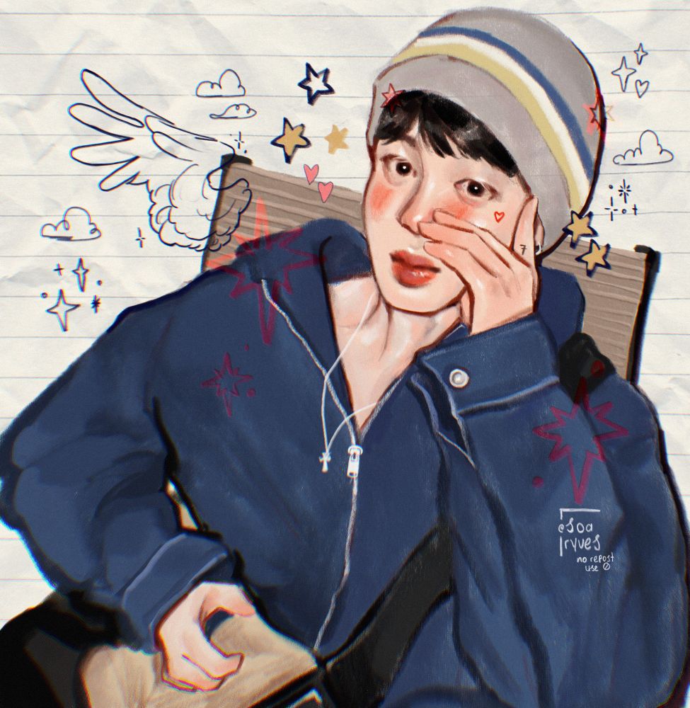 a fanart of jimin’s IG post 