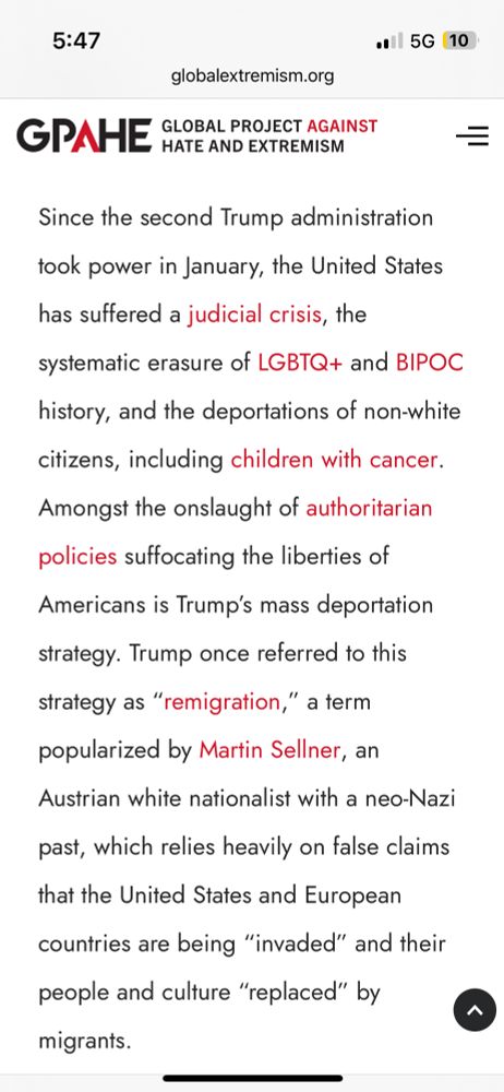 Report by the Global Project Against Hate and Extremism entitled “Trump’s Mass Deportation Plans Mirror European White Nationalist’s Scheme to Ethnically Cleanse the Continent”

@globalextremism.bsky.social