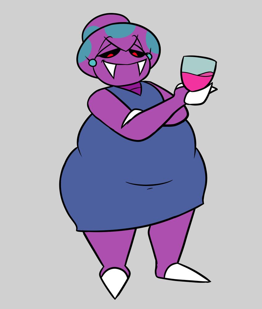 Princess Shroob, standing there, with a cup of vim in her hand, smirking all smug like