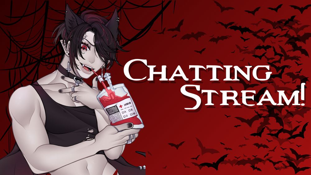 Graphic of SilverCatBoi with the text "Chatting Stream!" overlayed