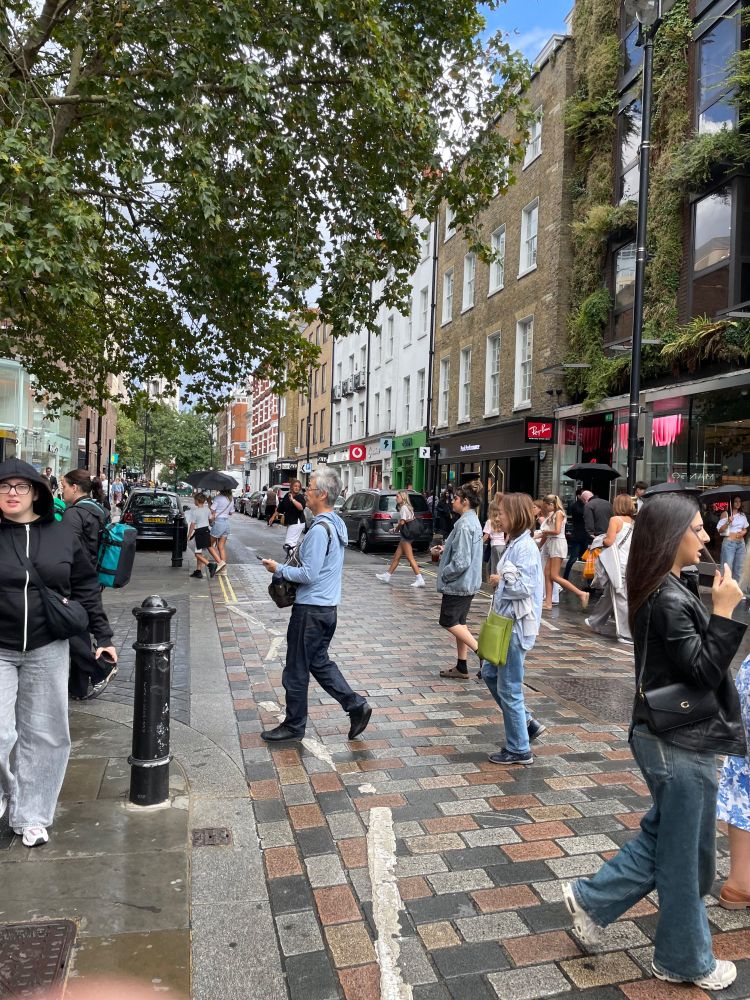 A pedestrian street.