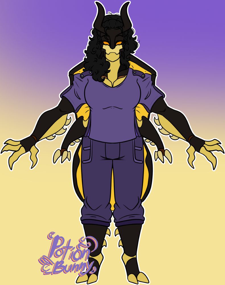 She loves styling her hair up but the difficult part is her horns/crest on her forhead. She's a mother of 2 little ones and is engaged to her partner Rebecca aka Bec.