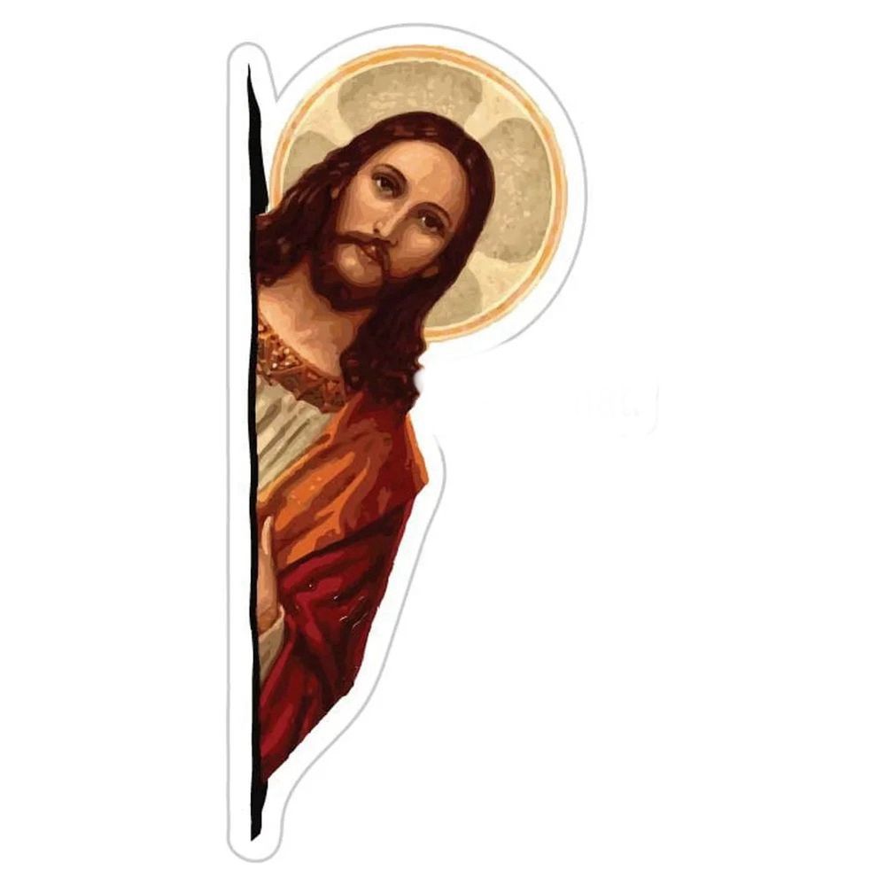 Jesus peeping his head in meme