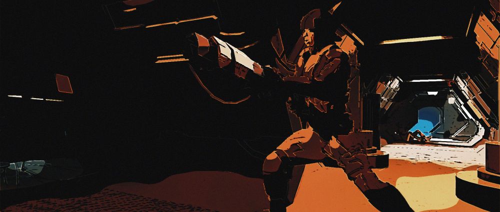 Soldier running down corridor