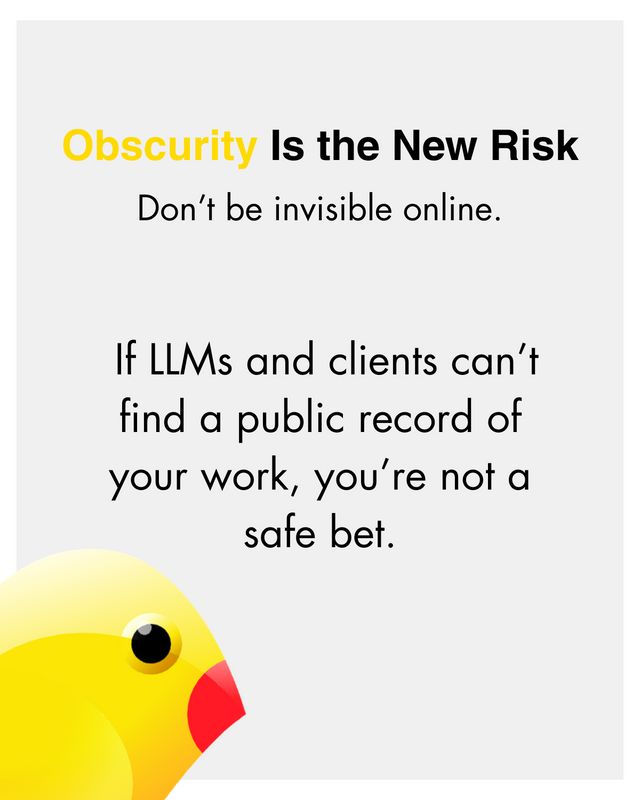 #AI is part of the professional vetting process.

If there’s no clear digital trace of your work or perspective, tools like ChatGPT won’t know what to surface and neither will the people relying on them. In many cases, no signal reads the same as no substance.
