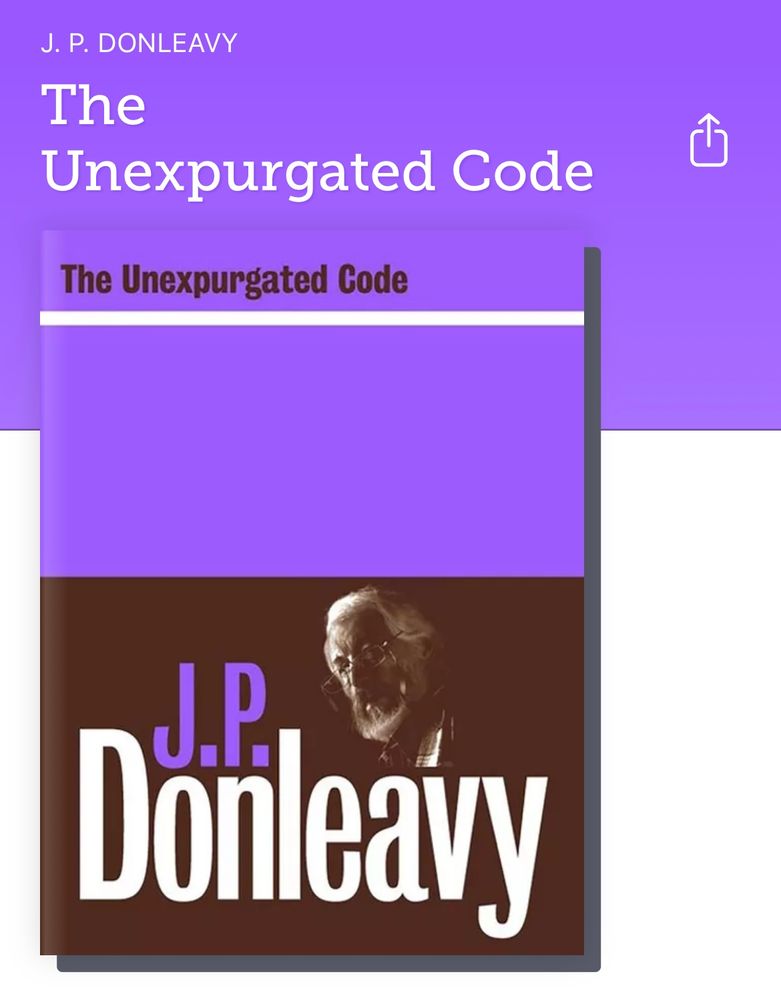 Screenshot of J.P. Donleavy’s “The Unexpurgated Code” ebook version in Libby