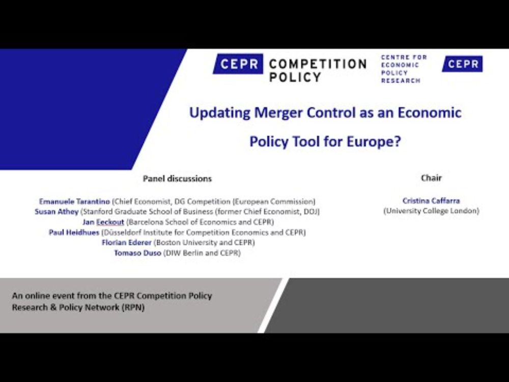 Updating Merger Control as an Economic Policy Tool for Europe?
