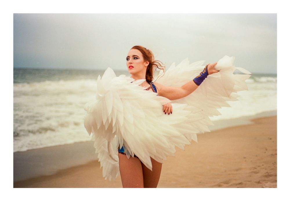 Beach portrait at a wrestling show. Kodak Portra 160 shot with a Pentax MX