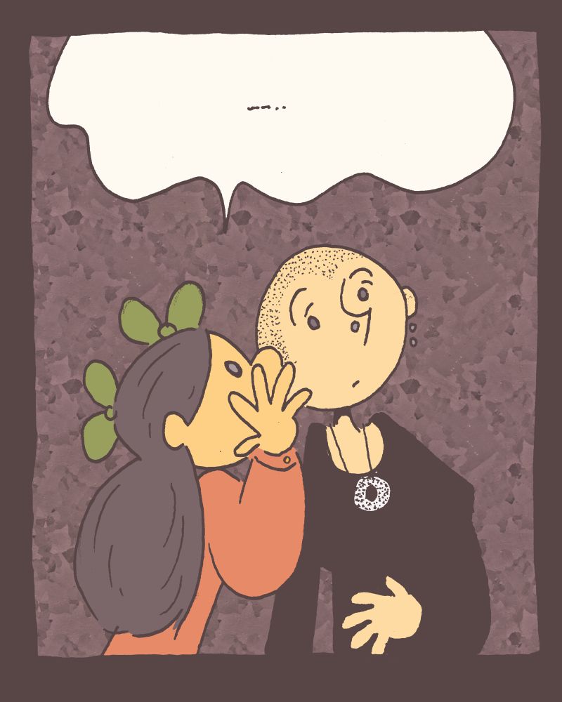 3 of 4

in a darker room Zöe whispers into Grace's ear. what she says, we can not glean. however, thanks to e_'s foreshadowing, one may make an educated guess. i shan't be telling.