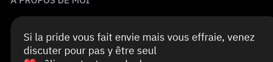 "Si la pride vous fait envie mais vous effraie, venez discuter pour pas y être seul "