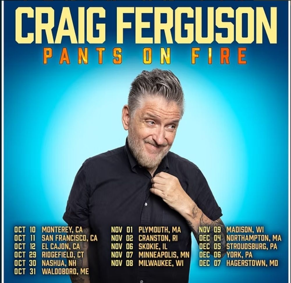 Promo Image for Craig Ferguson's Pants on Fire comedy tour