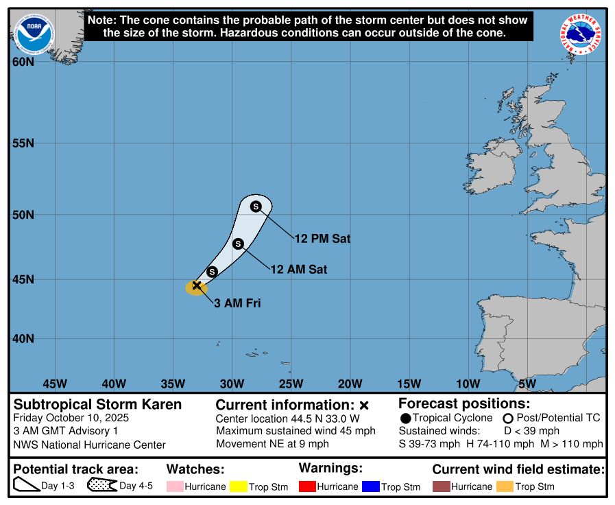 Storm on a map