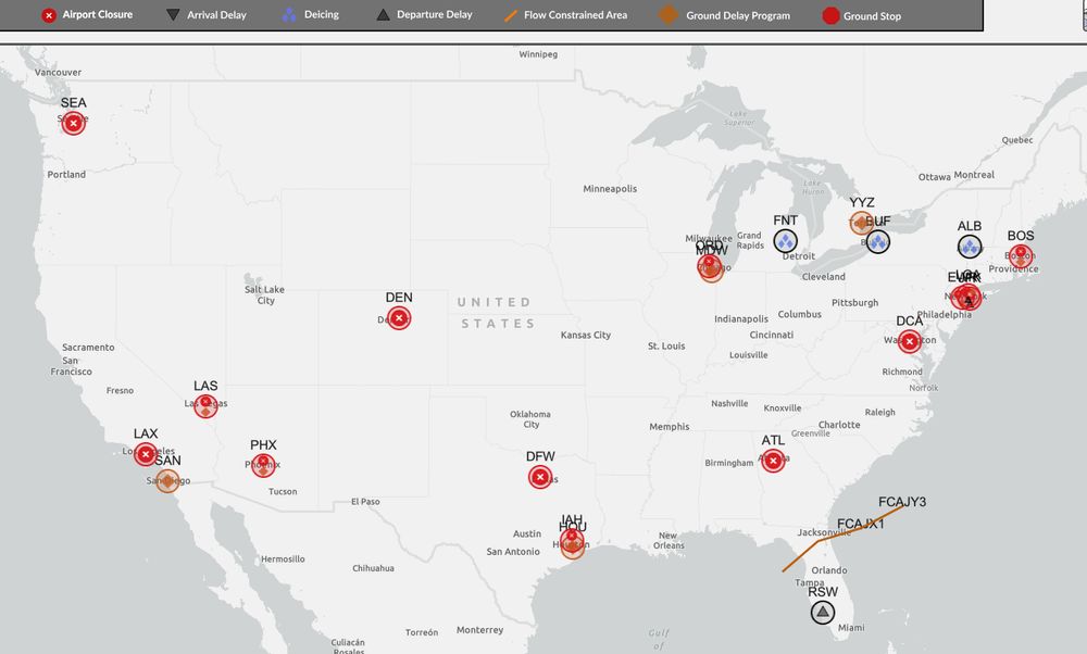 Many, many, many airports with issues