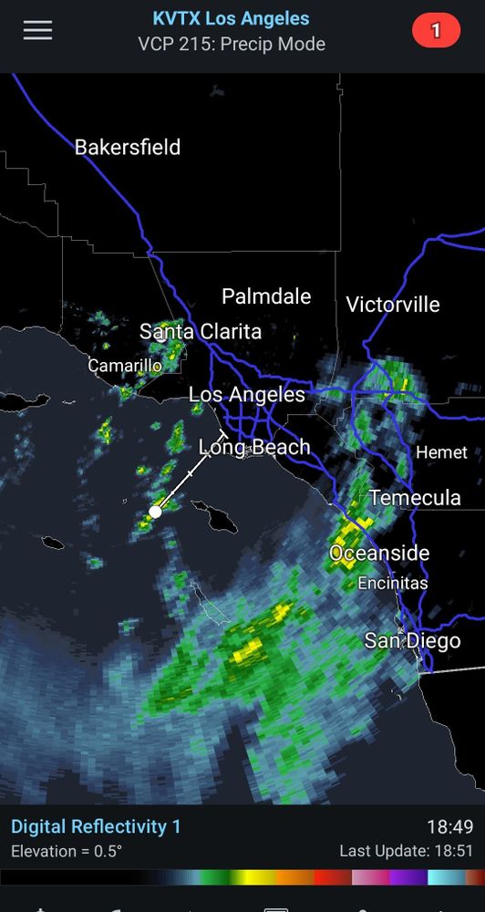 Radar showing much rain