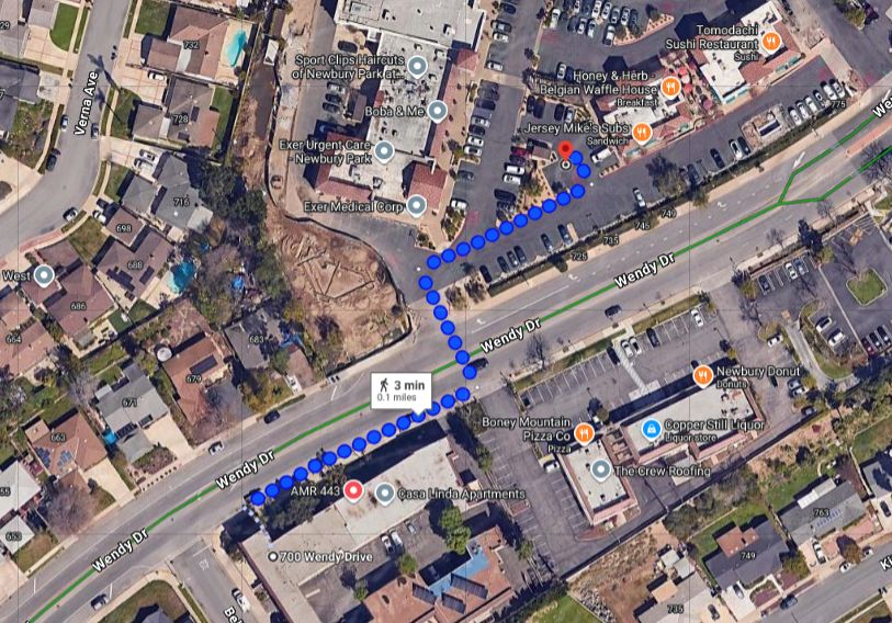 Pedestrian instructions from Google