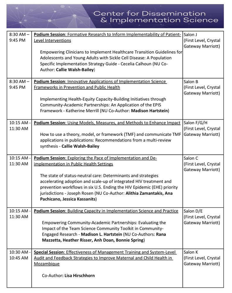 Screenshot of 7th page of 7 page PDF of conference presentations. The PDF can be requested by emailing Cdis dot northwestern dot edu 