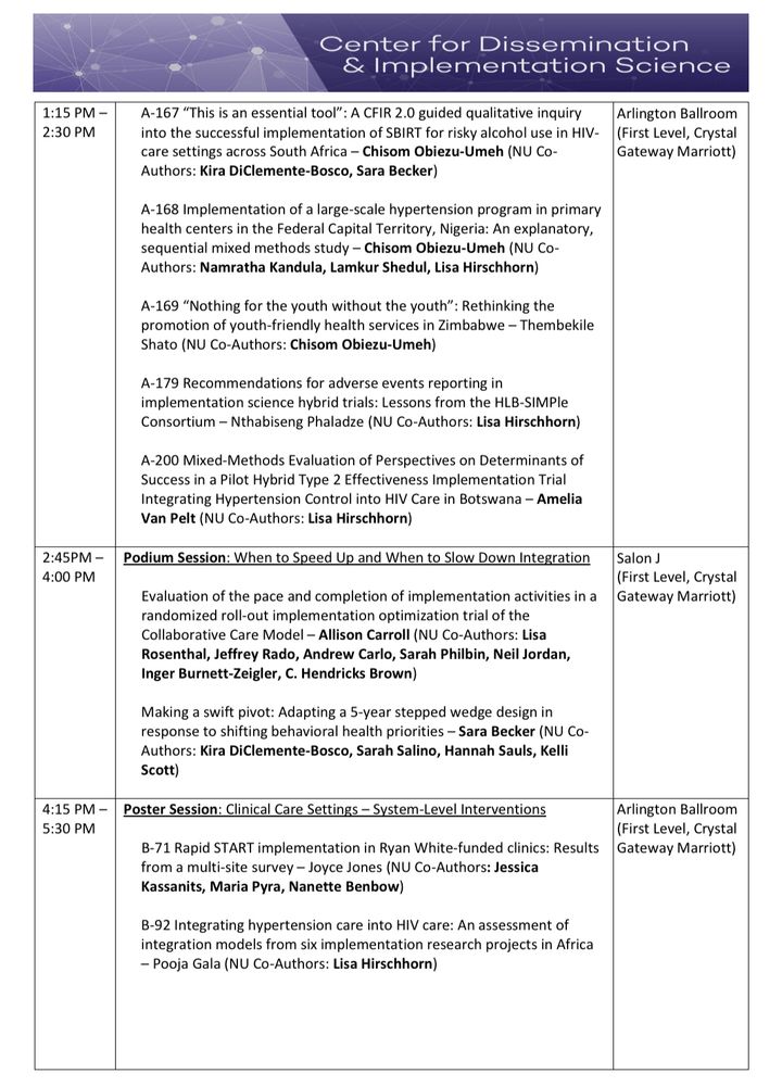 Screenshot of 3rd page of 7 page PDF of conference presentations. The PDF can be requested by emailing Cdis dot northwestern dot edu 