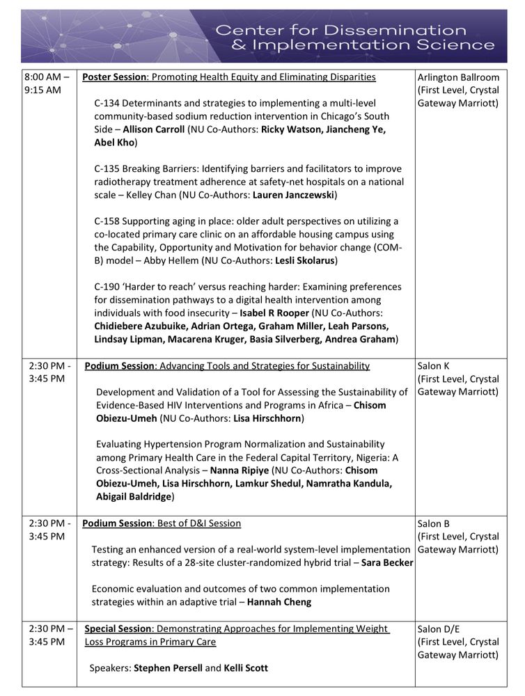Screenshot of 5th page of 7 page PDF of conference presentations. The PDF can be requested by emailing Cdis dot northwestern dot edu 