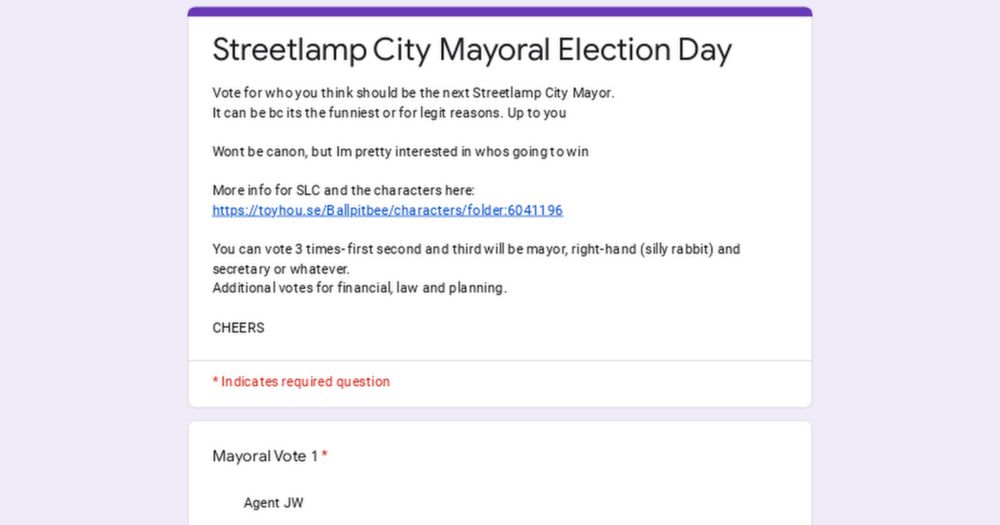 Streetlamp City Mayoral Election Day