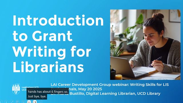 Introduction to grant writing for librarians presentation title slide