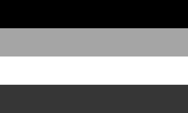 A greyscale ace flag