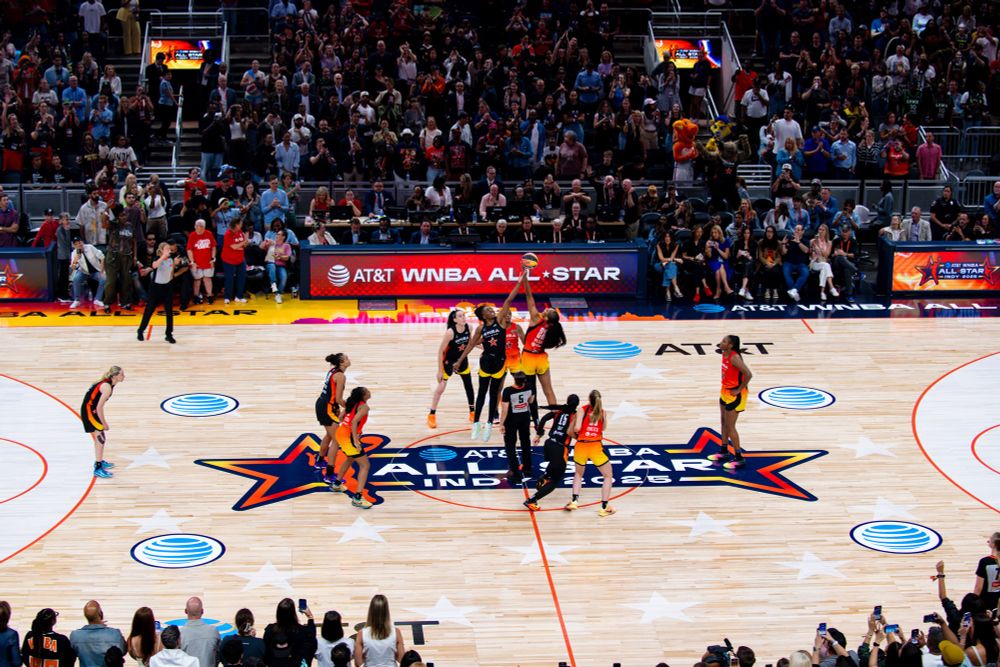 Tipoff at the 2025 WNBA All-Star Game. 
