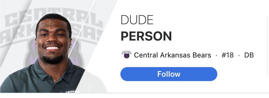 A college football player named Dude Person