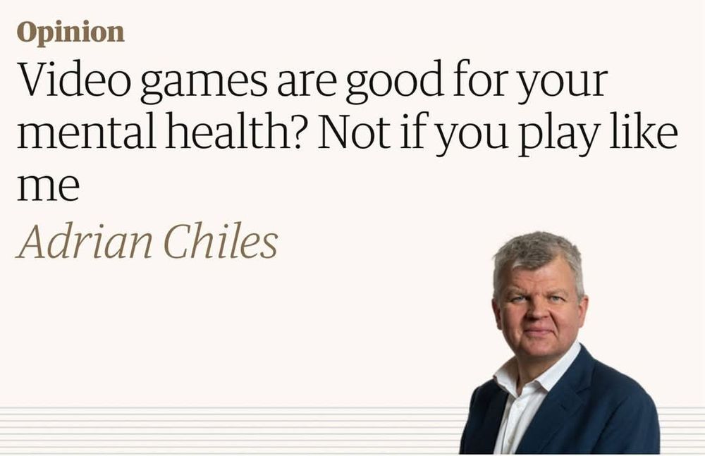 Adrian Chiles column headline - Video games are good for your mental health? Not if you play them like me