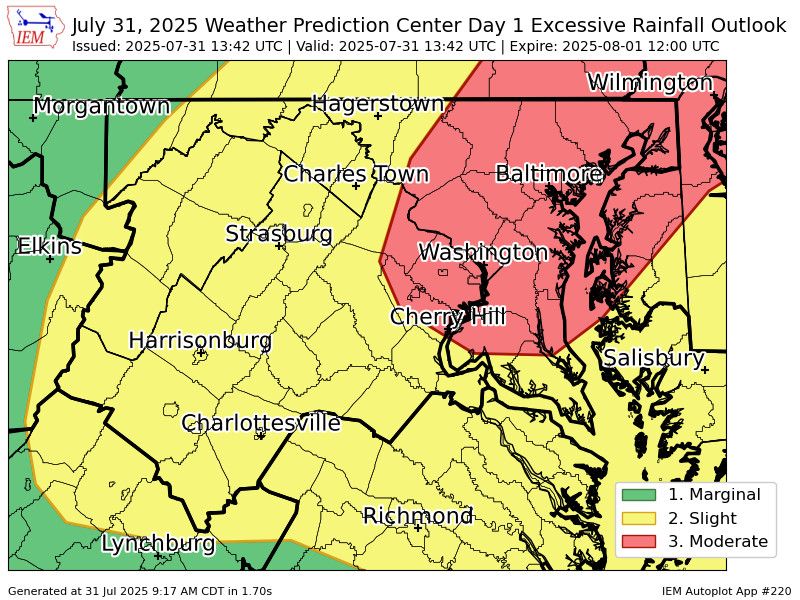 WPC Day 1 Excessive Rainfall Outlook