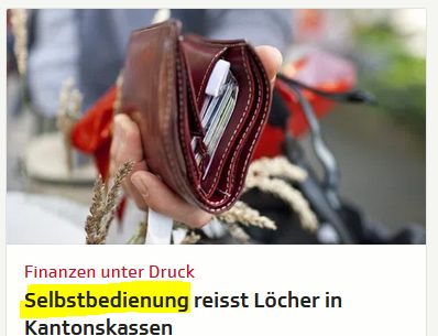 Screenshot des Artikels: https://www.srf.ch/news/schweiz/finanzen-unter-druck-selbstbedienung-reisst-loecher-in-kantonskassen