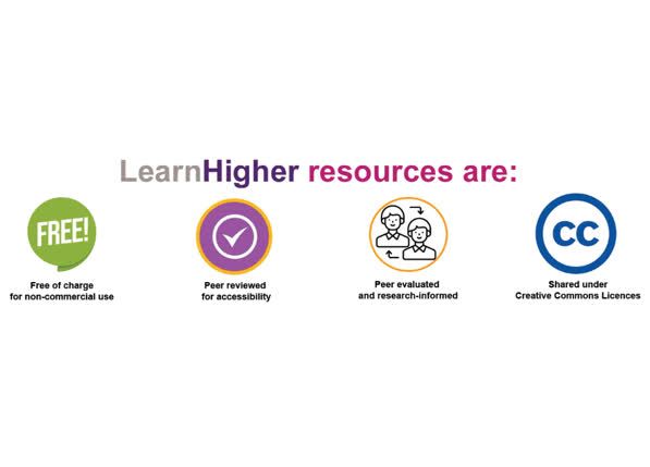 LearnHigher resourcesfree of charge, peer-reviewed for accessibility, peer evaluated, research-informed, and shared under CC.