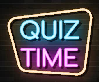 Neon sign reads Quiz Time.
