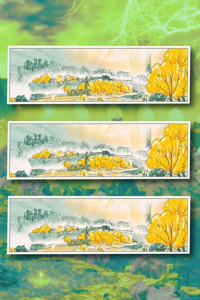 green and yellow landscape prints of Limgrave from Elden Ring