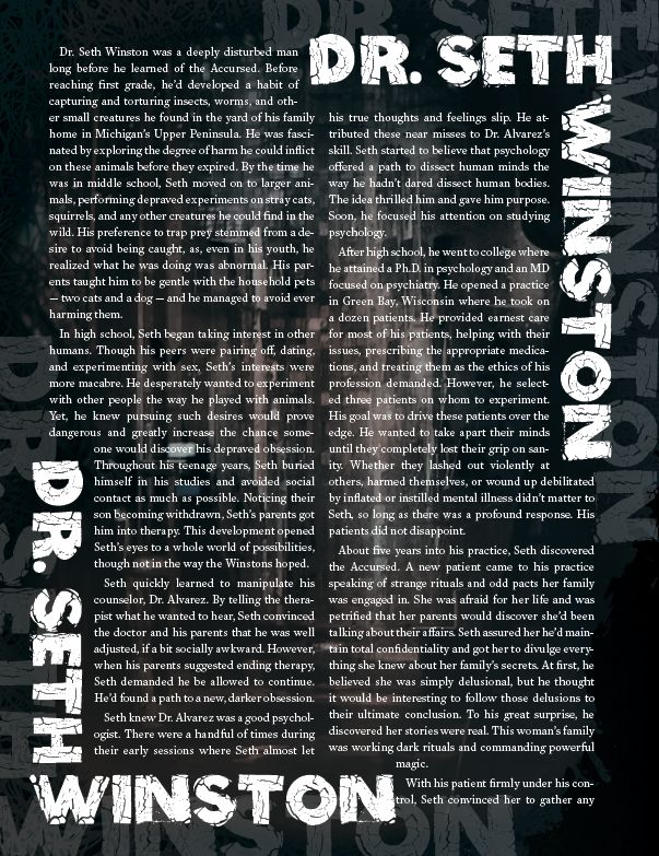 The front page of the Storypath Tasty Bit for Dr. Seth Winston.