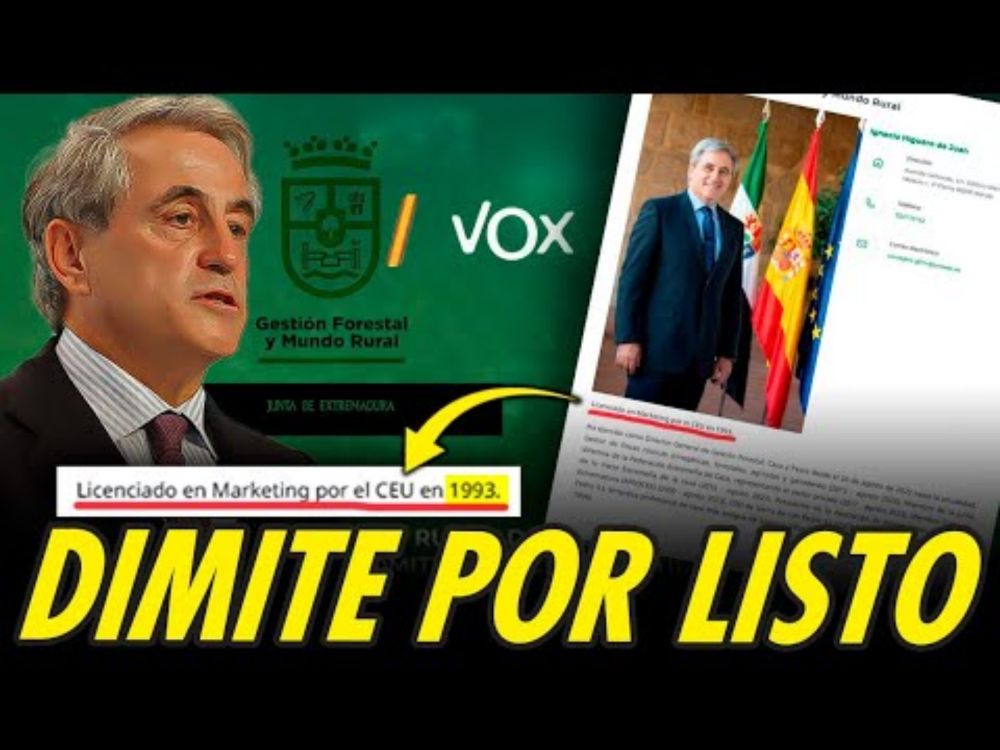 DIMITE EL CONSEJERO TRÁNSFUGA DE VOX EN EXTREMADURA EN UN NUEVO CASO DE TÍTULOS INVENTADOS