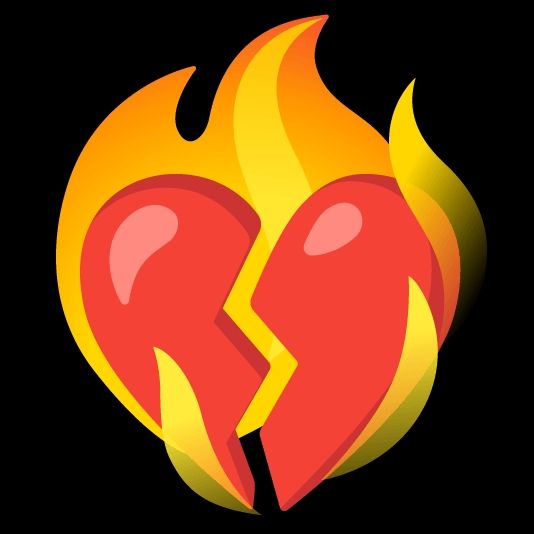 flaming broken heart 