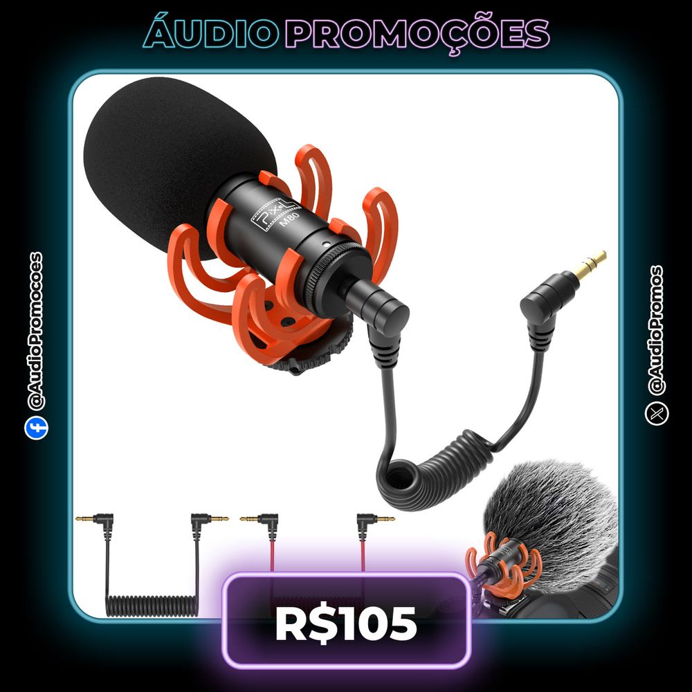 Câmera microfone espingarda microfone profissional super cardioide vídeo perfeito para canon eos nikon dslr câmeras e filmadoras