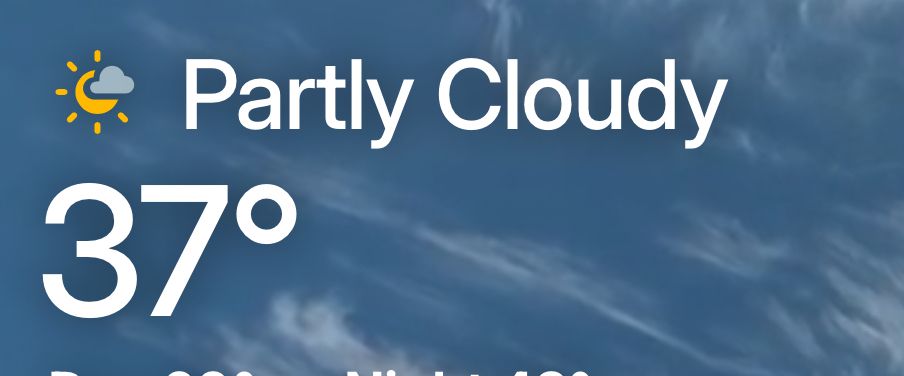 Partly cloudy
37 degrees 