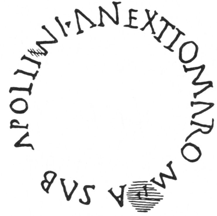 RIB 2415.55 

Latin inscription that reads: APOLLINI ANEXTIOMARO M A SAB