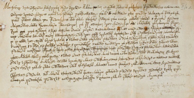 Old manuscript page in cursive Glagolitic script