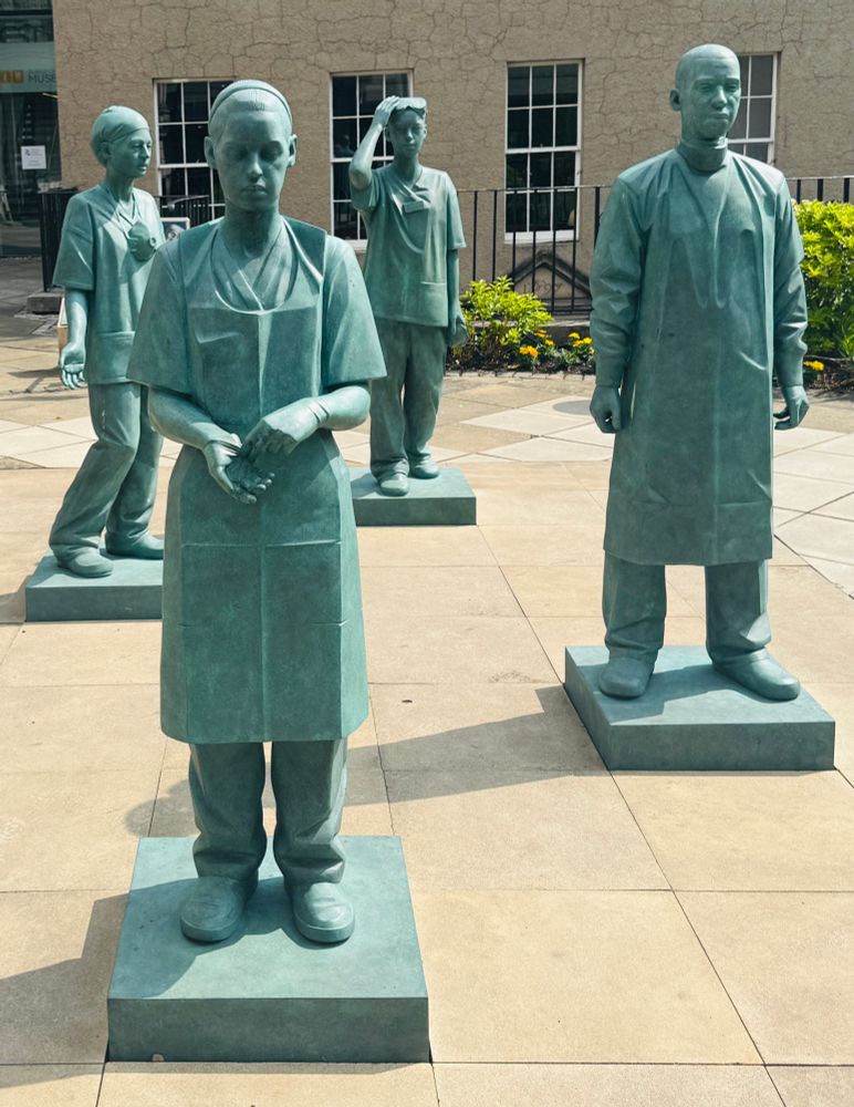 Sculpture of Covid NHS workers 