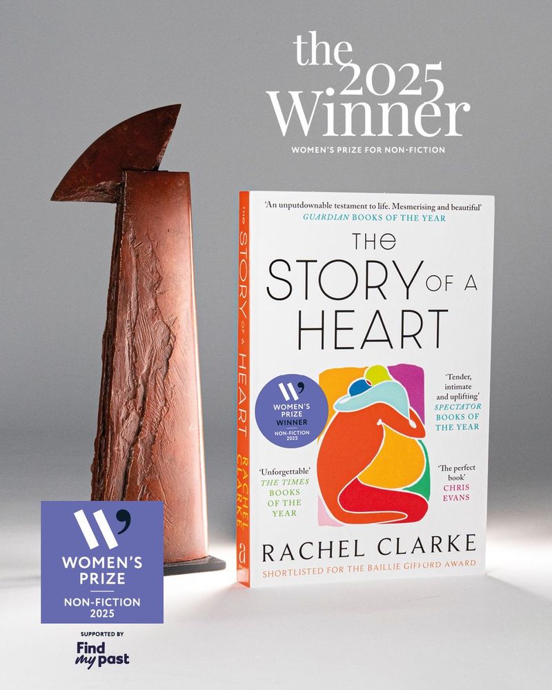 Women’s prize trophy & photo of book of story of a heart 