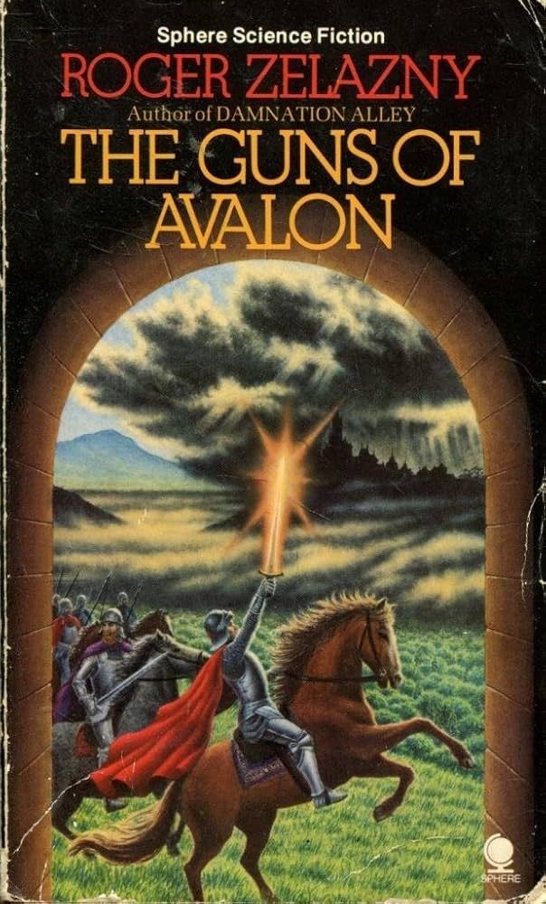 British paperback cover of "The Guns of Avalon," by Roger Zelazny. 
