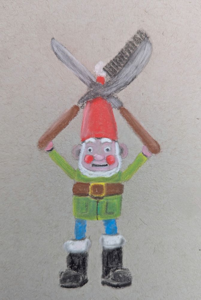 Norbot with barber scissors